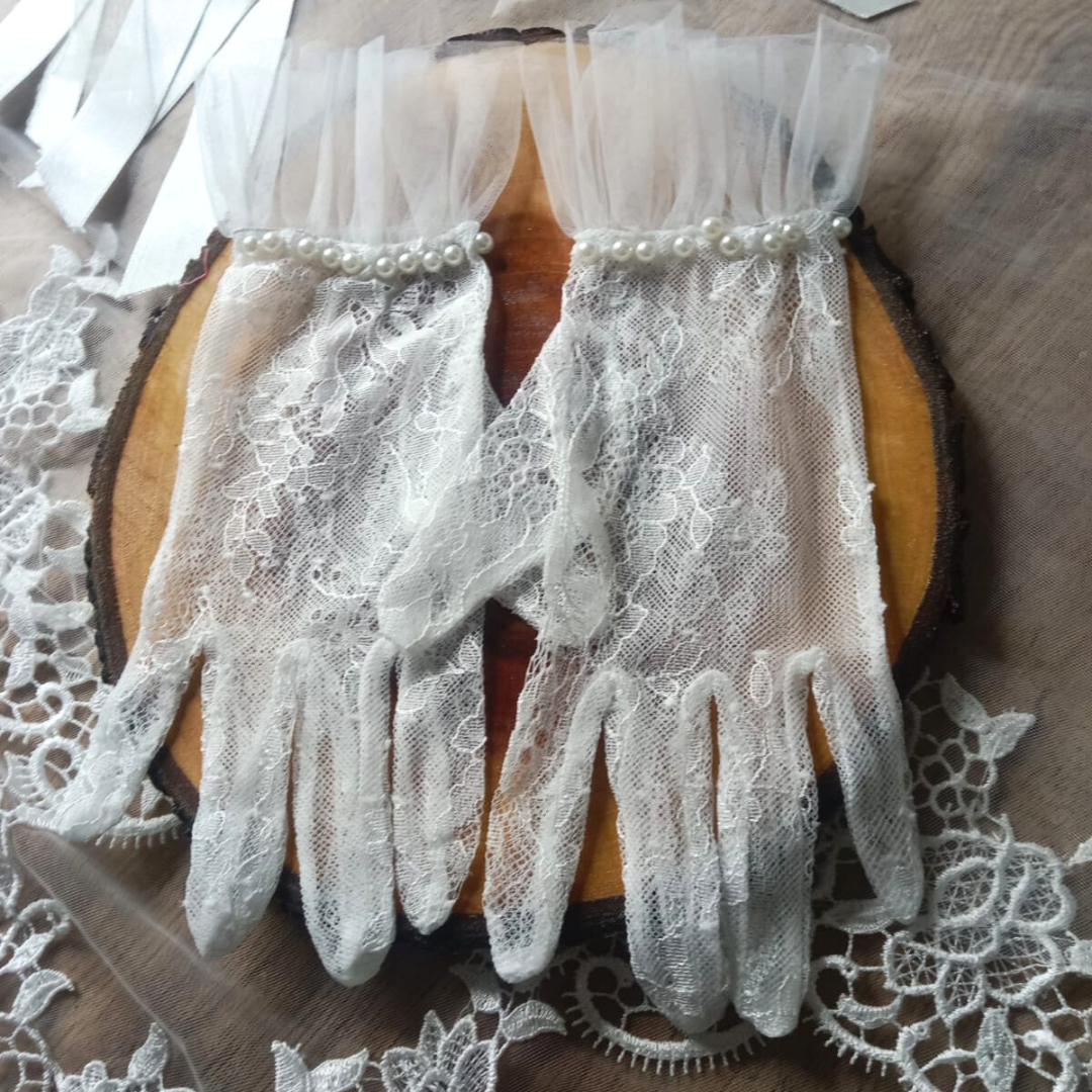 GownLink's Sacred Splendor  Enchanting Bridal Gloves for Christian & Catholic Weddings G101