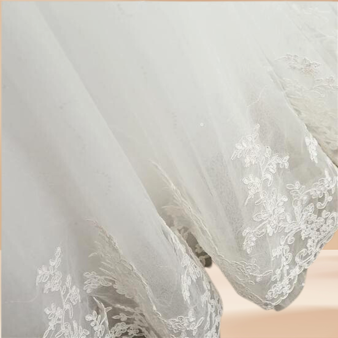 white wedding dress lace design
