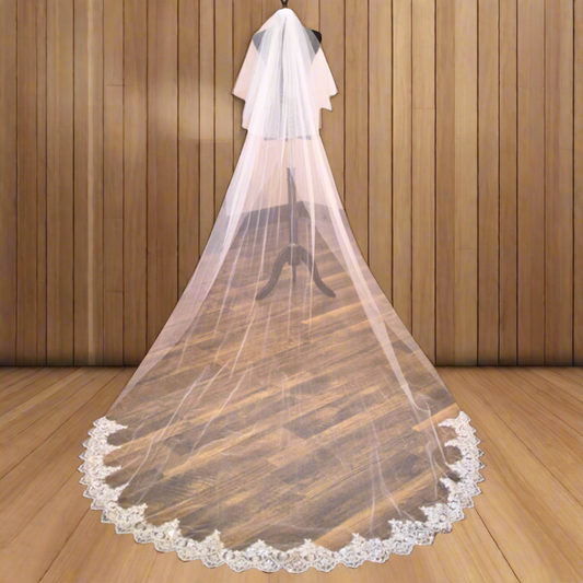 GownLink Cathedral Bridal Long Veil for Christian & Catholic Weddings GLVHM7
