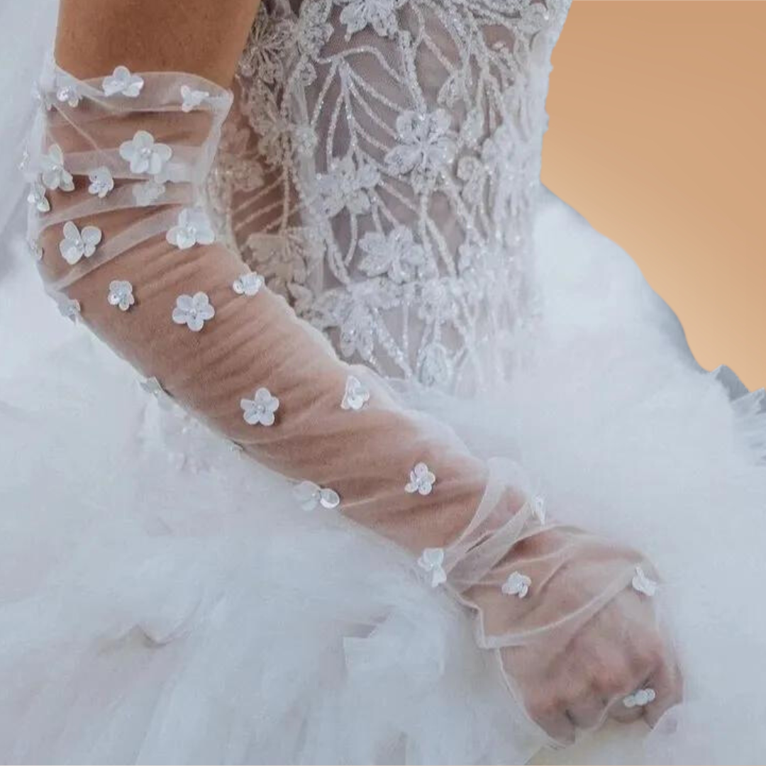 GownLink's Radiant Bridal Gloves for Christian & Catholic Wedding G100