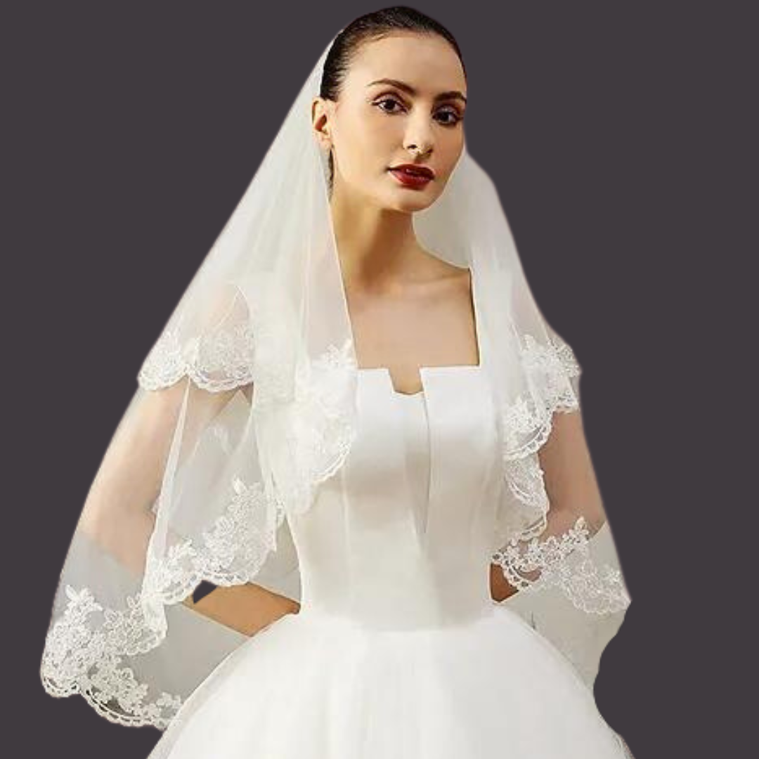 GownLink Bridal Short Veil Comb for Christian & Catholic Weddings GLVHM6