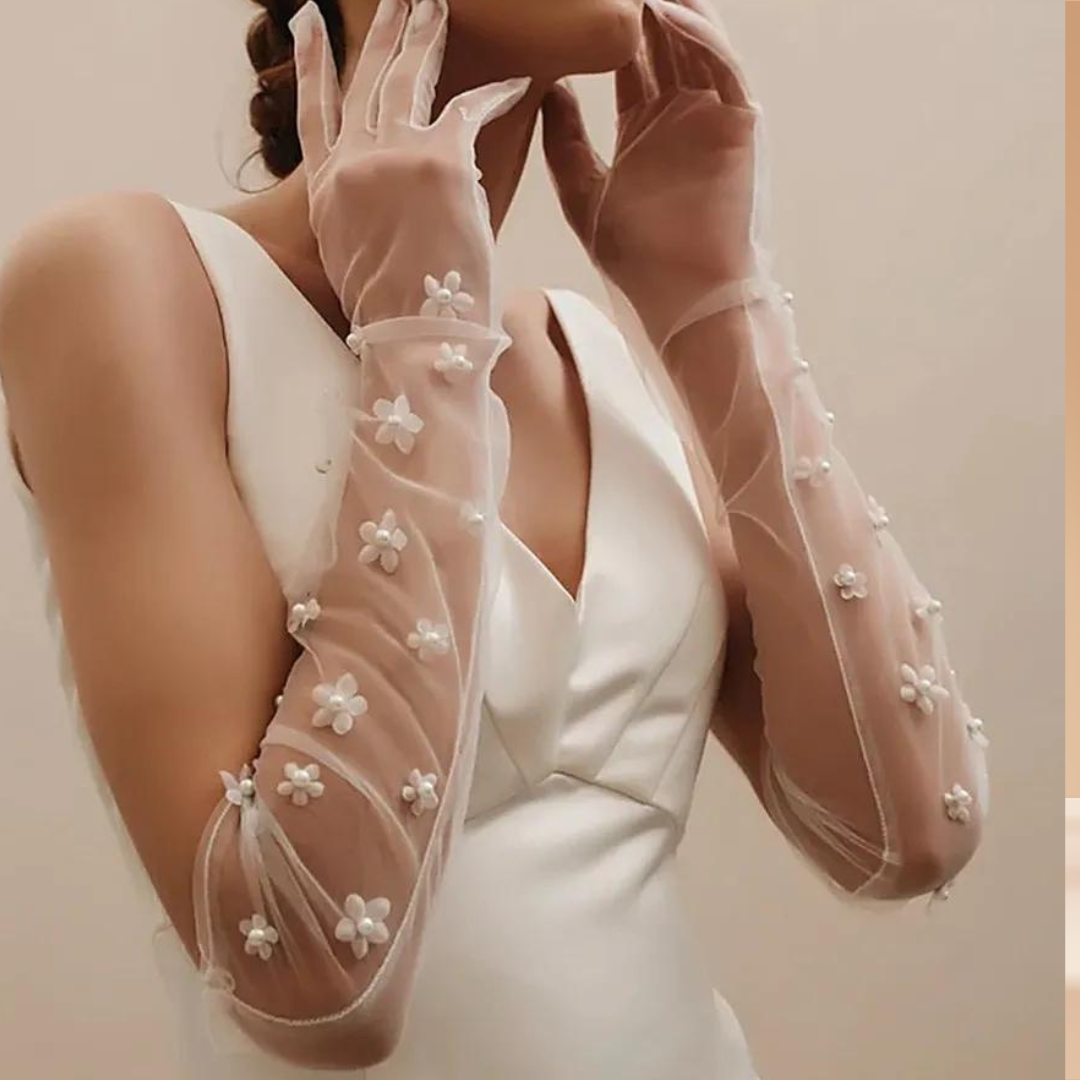 GownLink's Radiant Bridal Gloves for Christian & Catholic Wedding G100