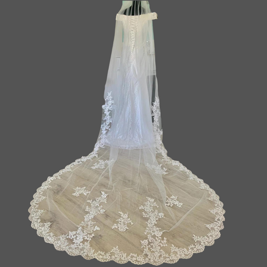 GownLink's Mesmerizing Cathedral Bridal Long Veil for Christian & Catholic Weddings GLVHM10