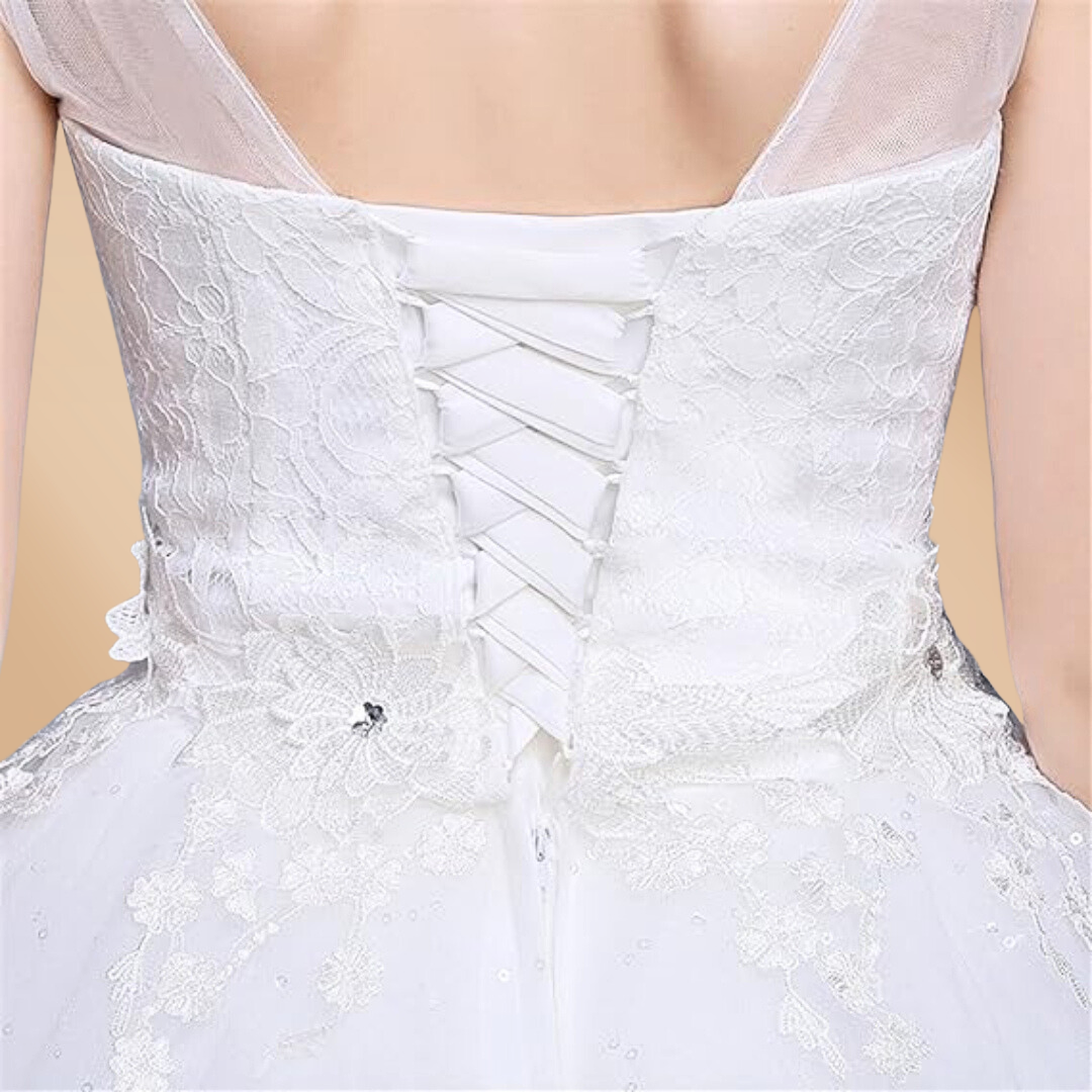 GownLink's Enchanting Bridal Ball Gown for Christian & Catholic Weddings Without Sleeves GLFU165
