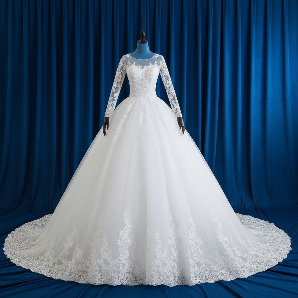 GownLink Divine Grace Christian Gowns Catholics White Train Gown GLTD50T