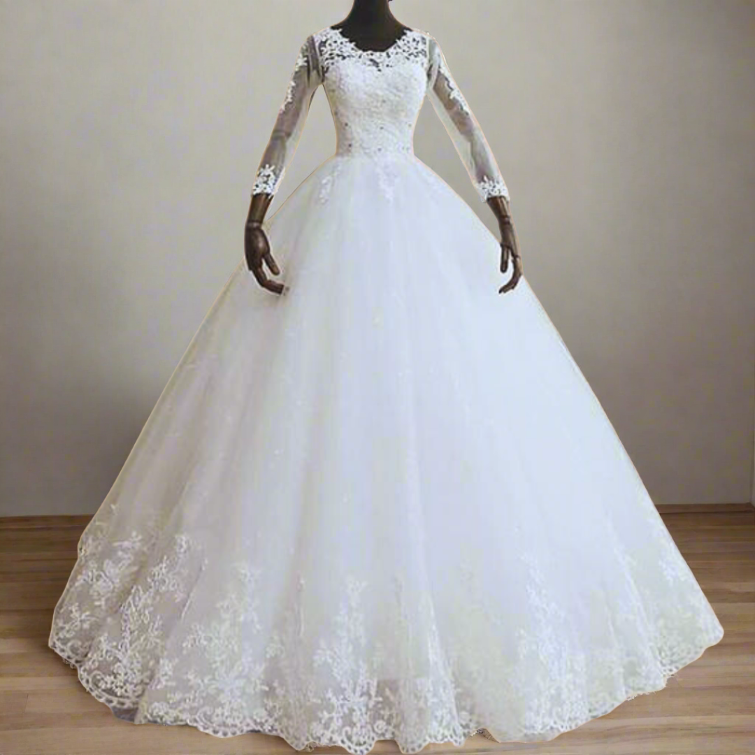 GownLink's Sacred Opulence  Magnificently Awe-Inspiring Bridal Ball Gown for Christian & Catholic Weddings GLHSD189CB