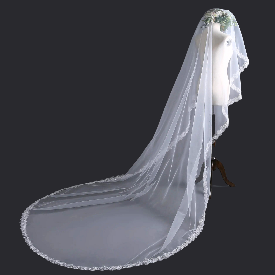 GownLink's Heavenly Cathedral Bridal Long Veil for Christian & Catholic Wedding GLVSFL2 (2.75m)