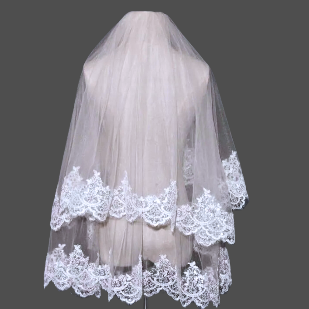 GownLink Bridal short 1.5mtr veil for Christian & Catholic Wedding  GLVHL02 1.5mtr