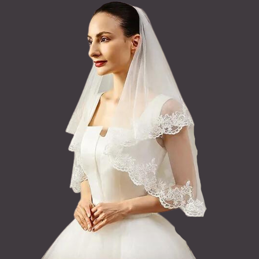 GownLink Bridal Short Veil Comb for Christian & Catholic Weddings GLVHM6