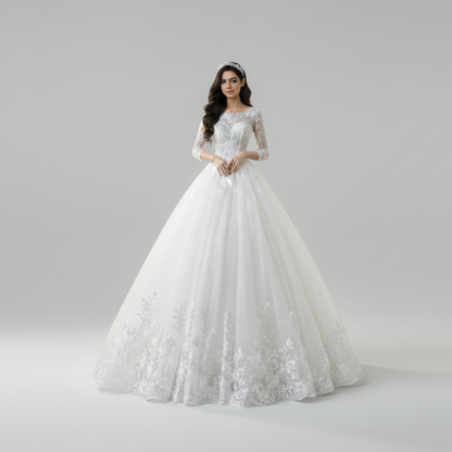 White Ball Gown — GLGF051B | GownLink