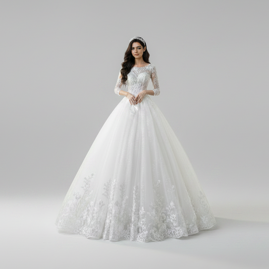White Ball Gown — GLGF051B | GownLink