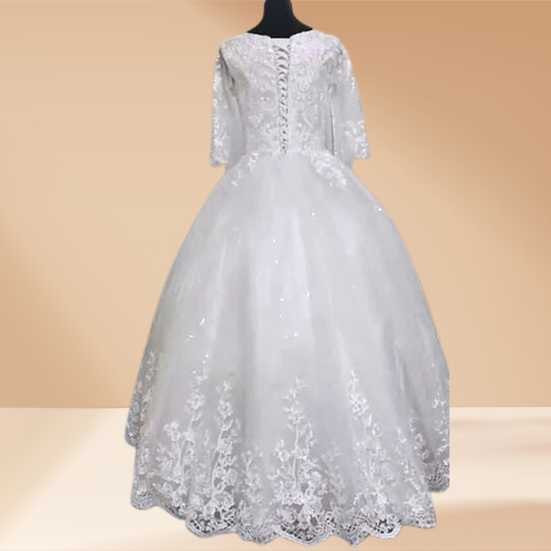 GownLinkl White Wedding Ball Gown for the Christian Bride  GLGF051B