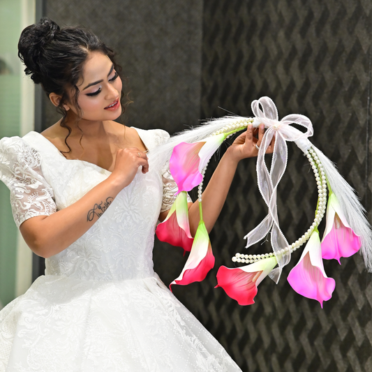 GownLink White and green color Bridal Bouquet B-59-2