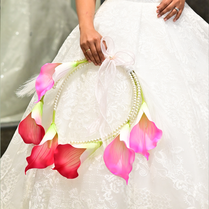 GownLink White and green color Bridal Bouquet B-59-2