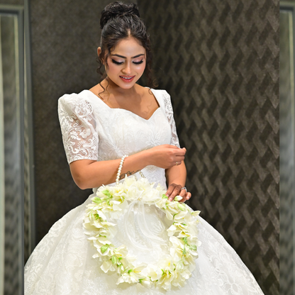 GownLink White and green color Bridal Bouquet B-63