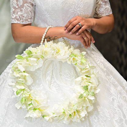 GownLink White and green color Bridal Bouquet B-63