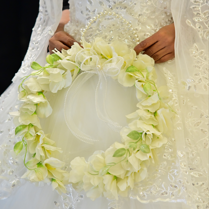GownLink White and green color Bridal Bouquet B-63