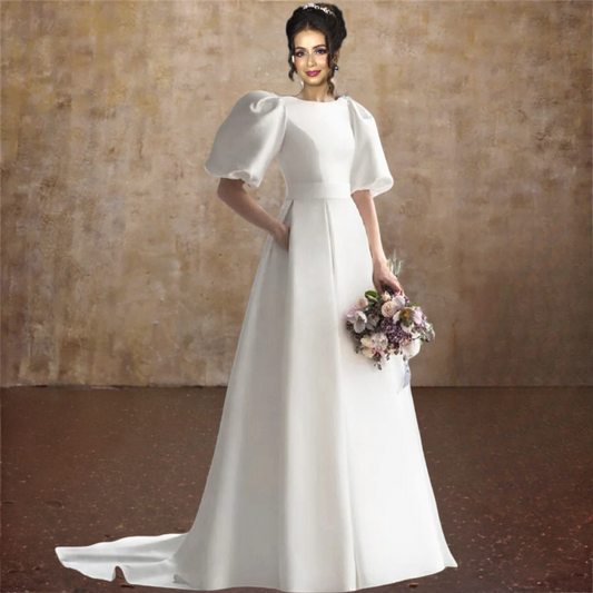 GownLink's Mesmerizing Bridal Train Gown for Christian & Catholic Weddings GLHMST10
