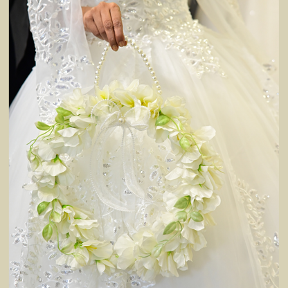 GownLink White and green color Bridal Bouquet B-63