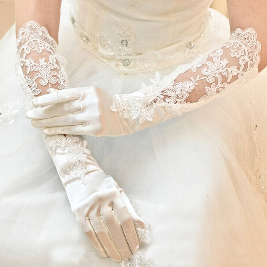 GownLink's Graceful Long Gloves For Christian & Catholic Wedding G111