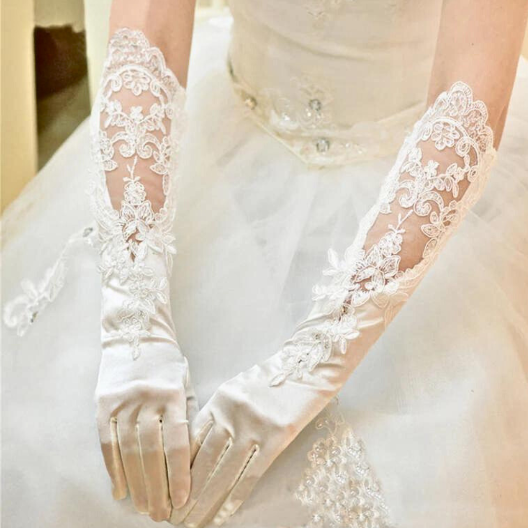 GownLink's Graceful Long Gloves For Christian & Catholic Wedding G111