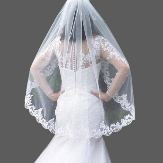 GownLink's Timelessly Ineffable Graceful Wedding Cathedral Short Veil for Christian & Catholic Wedding GLV1800s