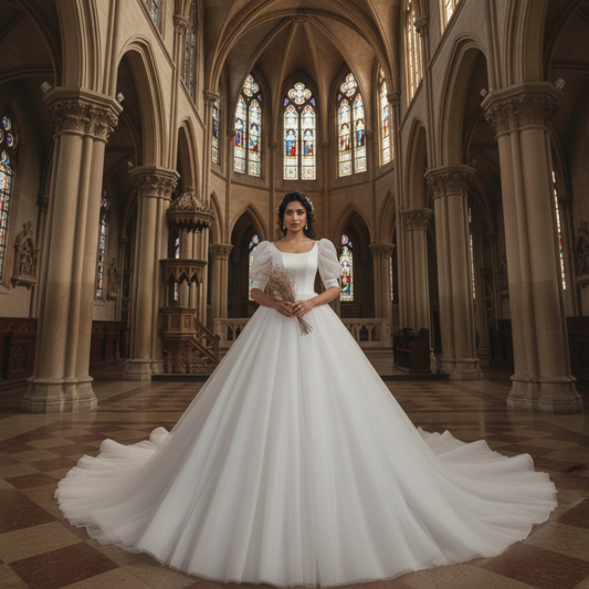 white satin gown 