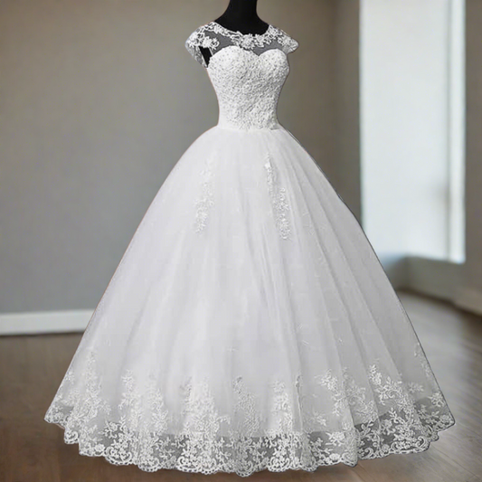 White Lace Ball Gown, Perfect for Christian Weddings Dadra and Nagar Haveli and Daman and Diu (union territory. 