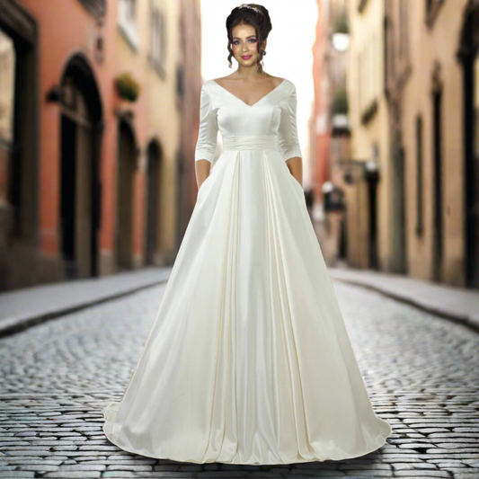 a line gown