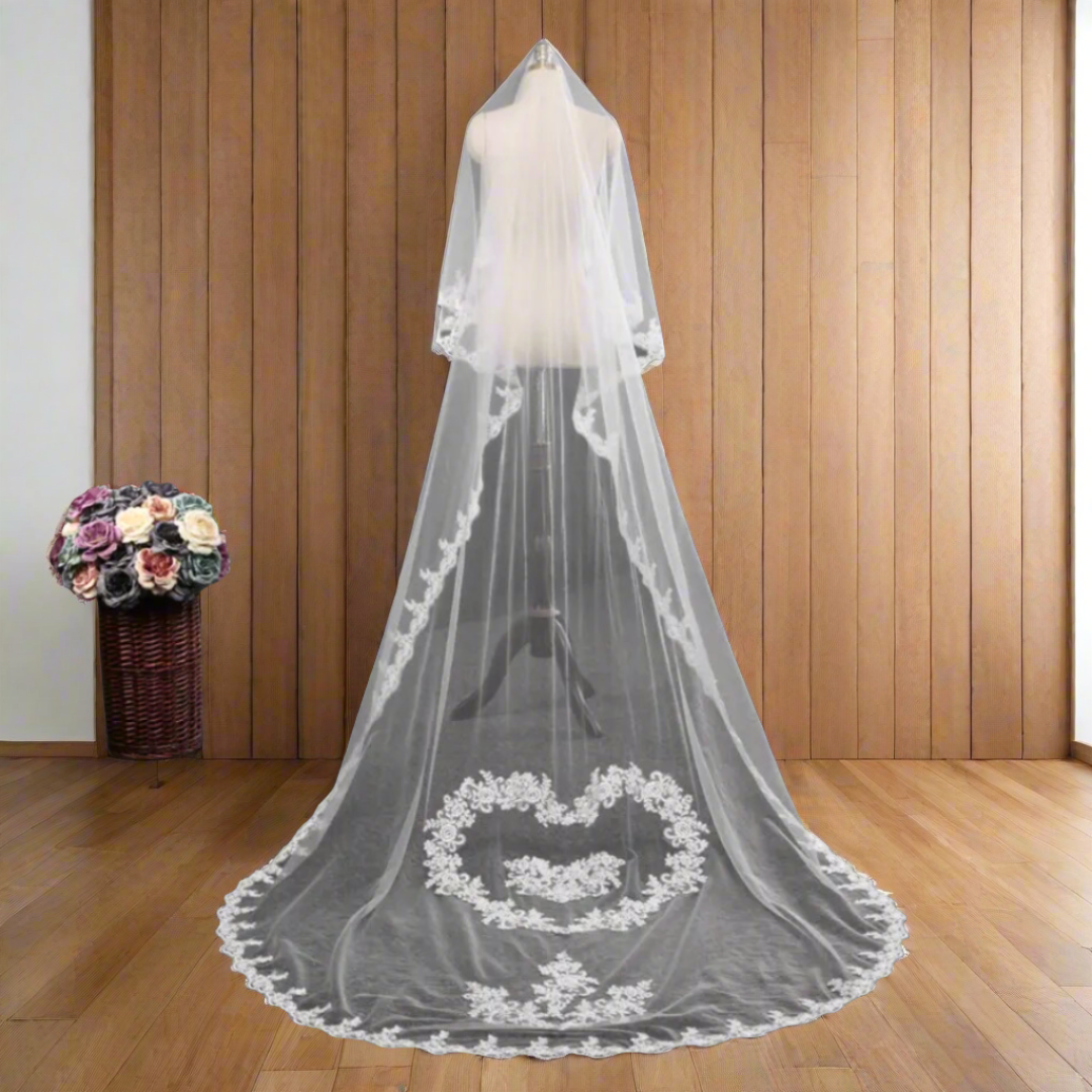 GownLink Full Bridal Set of Five Gown Veil Crown Gloves for Christian & Catholic bride Combo-GF042