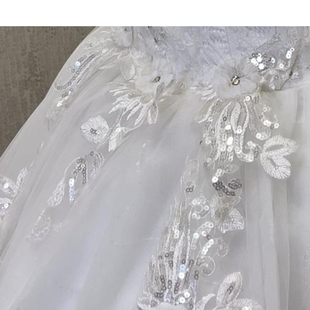 GownLink Exquisite Bridal Elegance: Enchanting White Wedding Gown for Christian & Catholic Unions - Unveil Your Love Story with GLQTH343