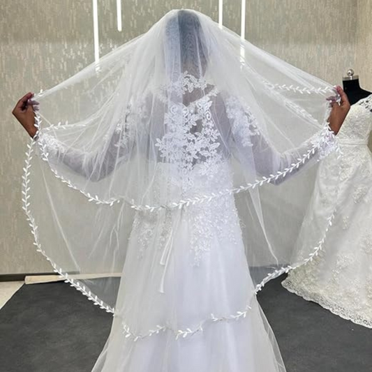 GownLink's Bridal Short Veil for Christian & Catholic Weddings GLVLB1