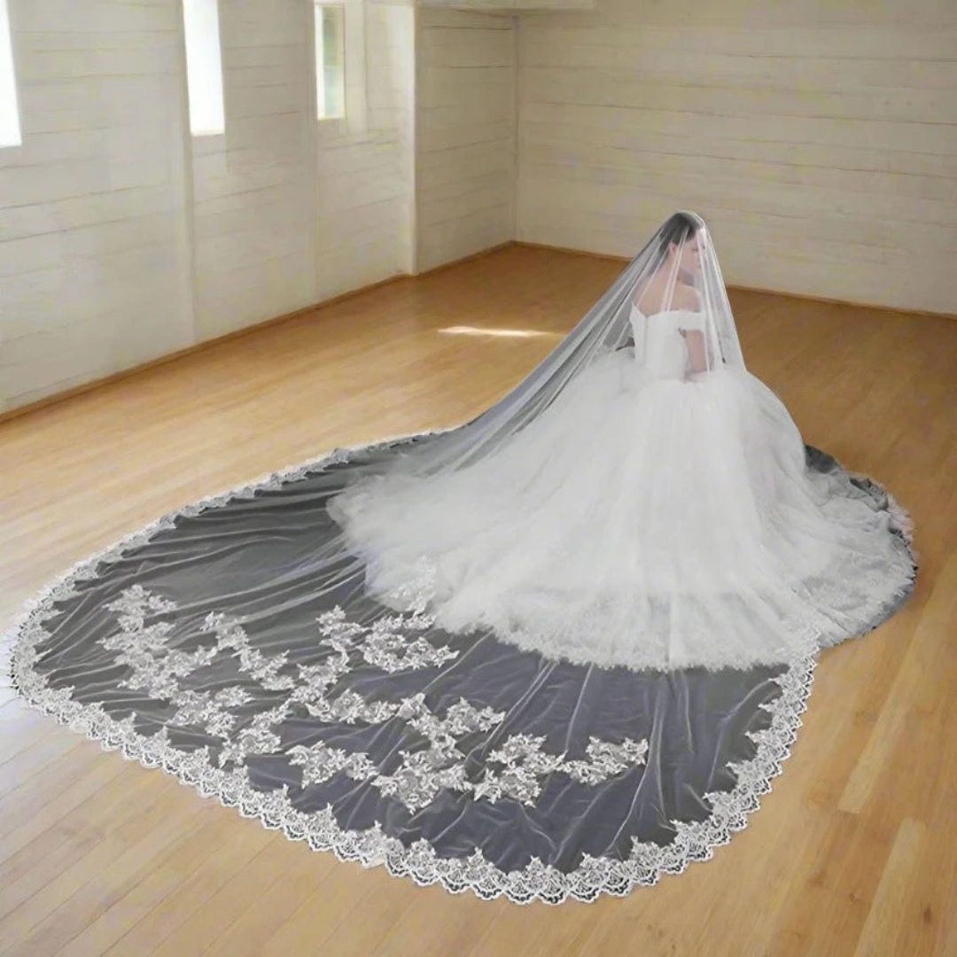 GownLink Bridal Long Christian & Catholic Weddings 3 Meters Veil GLVHL02 Sequence Patch