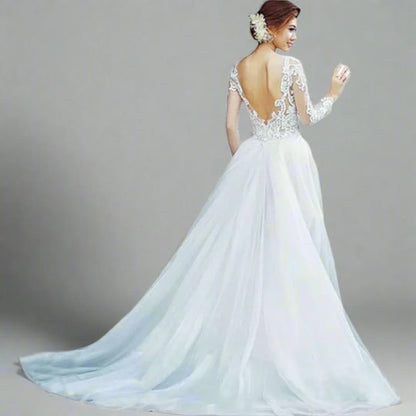 Gowlink,s Wedding Detachable Train Long Skirt - GownLink