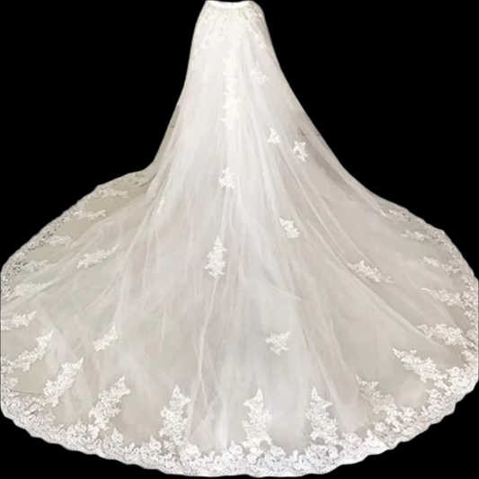 Gowlink,s  Wedding Detachable Train Long Tutu Maxi Lace Opening Front Skirt