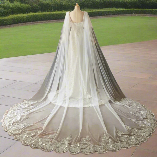 GownLink New Arrival White Wedding Veils Cape Wedding accessories marriage complementors