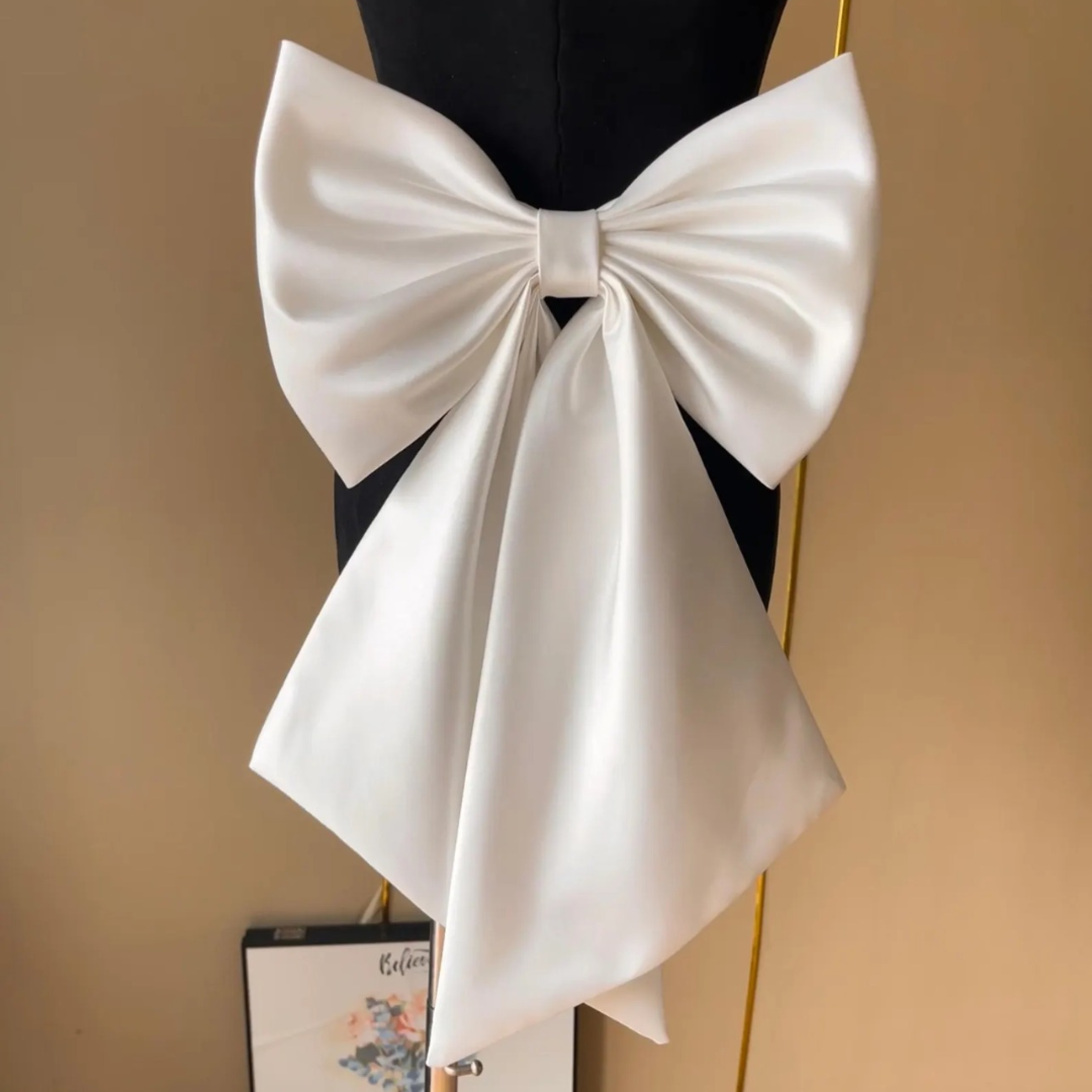 Detail of stitching and design on Short Detachable Bow for  — GownLink BOW