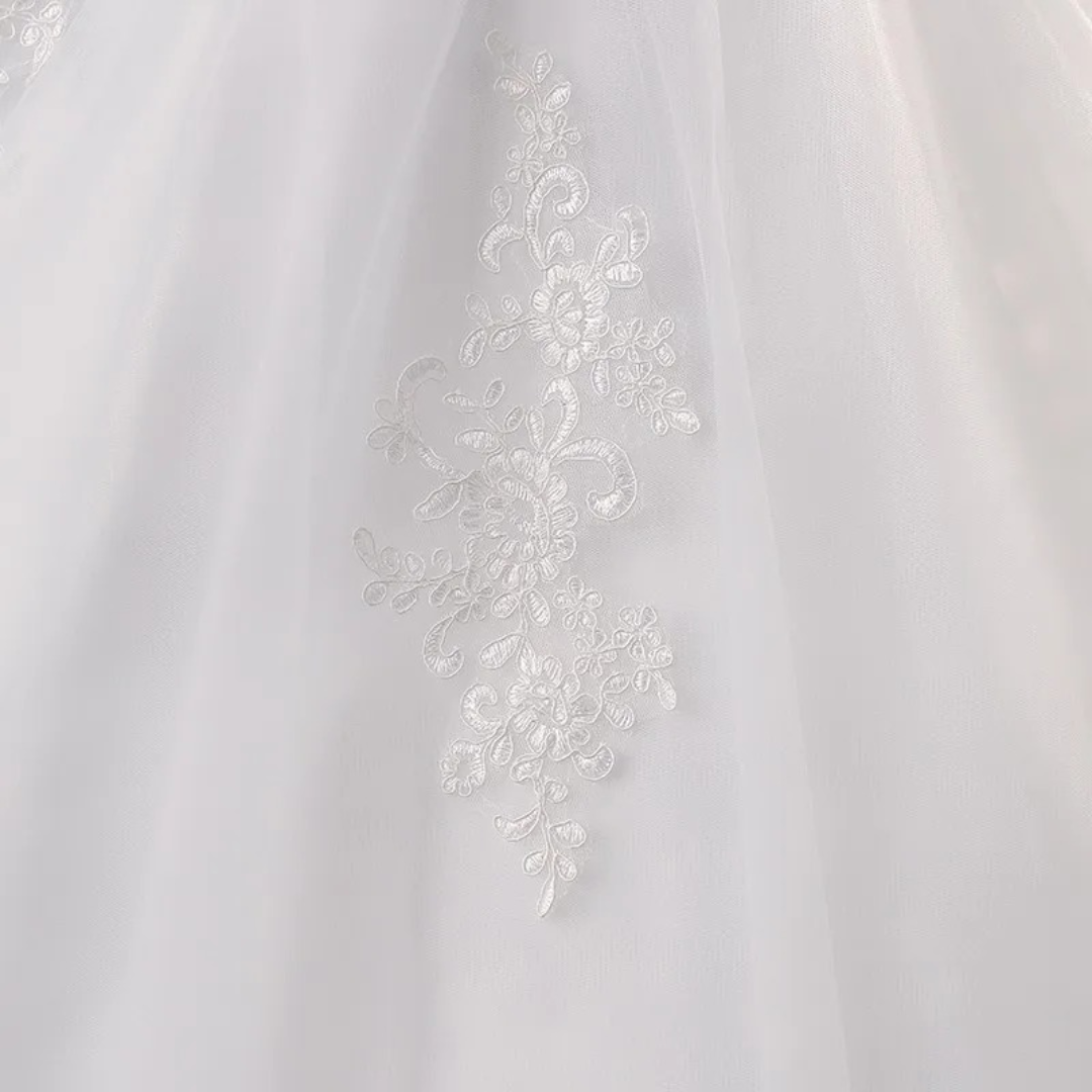 GownLink's  Off-Shoulder Train Gown for Christian and Catholic Weddings GLHS14-Off