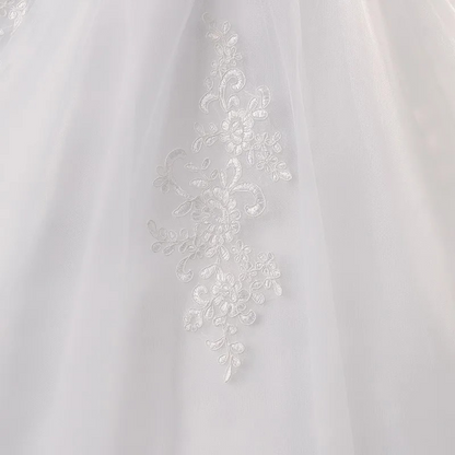 GownLink's  Off-Shoulder Train Gown for Christian and Catholic Weddings GLHS14-Off