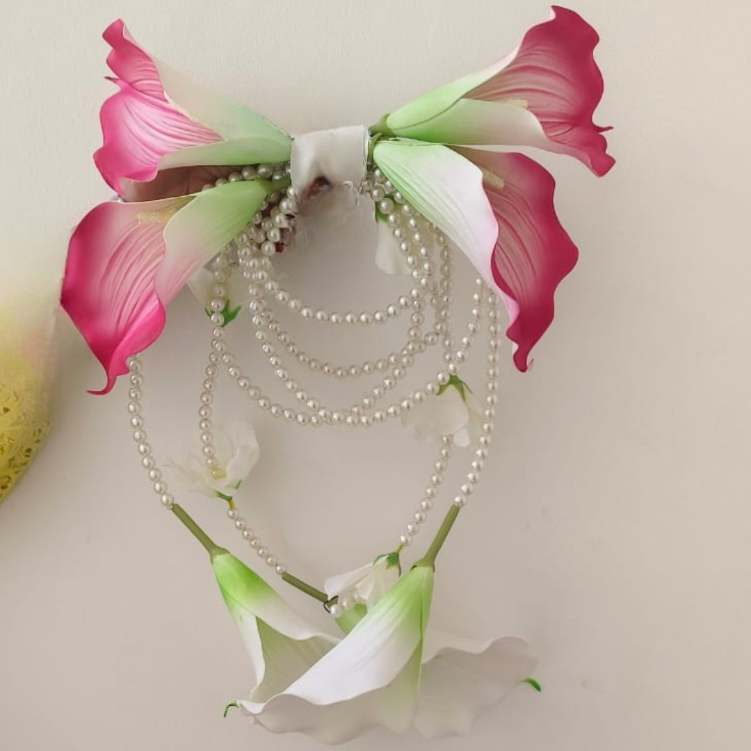 GownLink's Majestic Harmony Elegant Bridal Bouquet with green and white Flowers B-butterfly