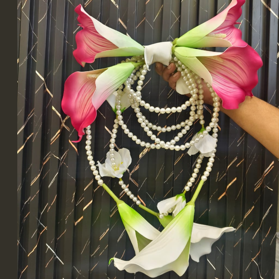 GownLink's Majestic Harmony Elegant Bridal Bouquet with green and white Flowers B-butterfly