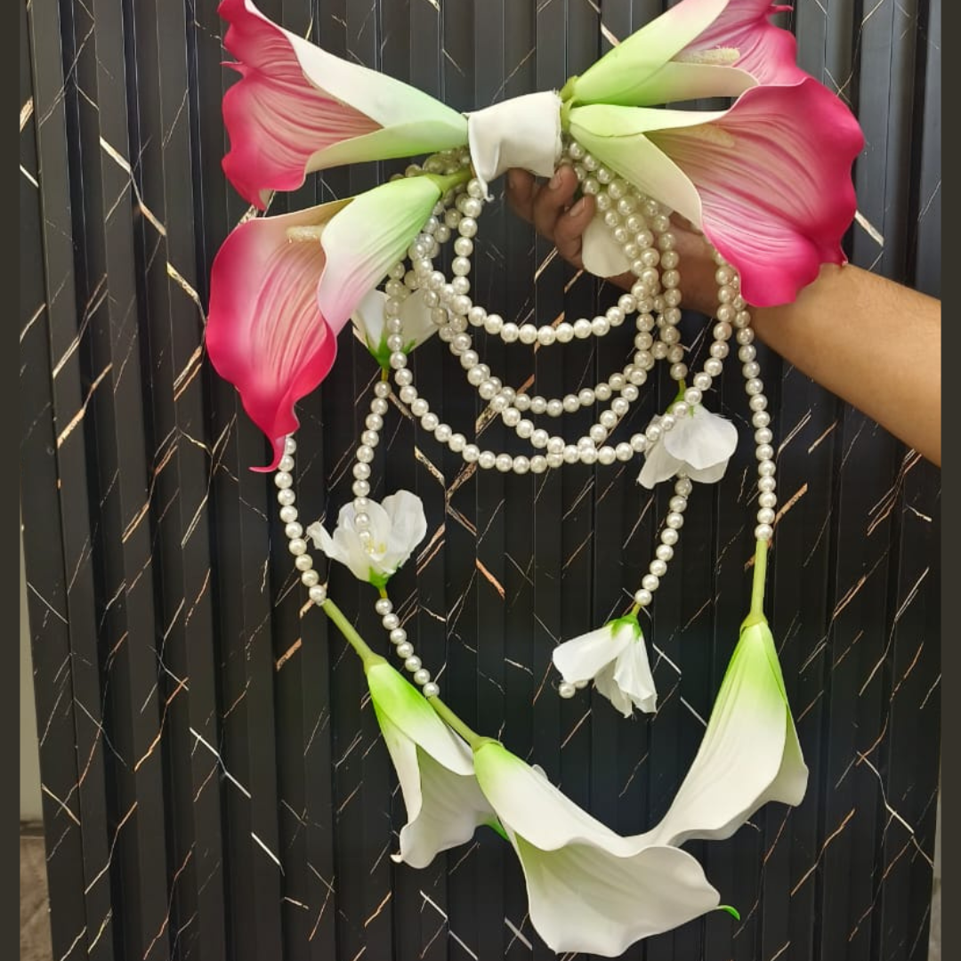 GownLink's Majestic Harmony Elegant Bridal Bouquet with green and white Flowers B-butterfly