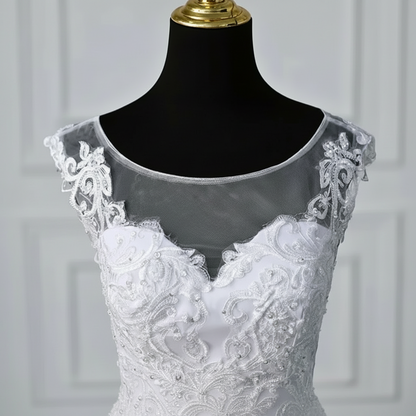 GownLink Royal White Bridal Princess Gown for Christian Catholic Brides Wedding Gown GLVLQD10B