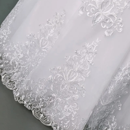 GownLink Royal White Bridal Princess Gown for Christian Catholic Brides Wedding Gown GLVLQD10B