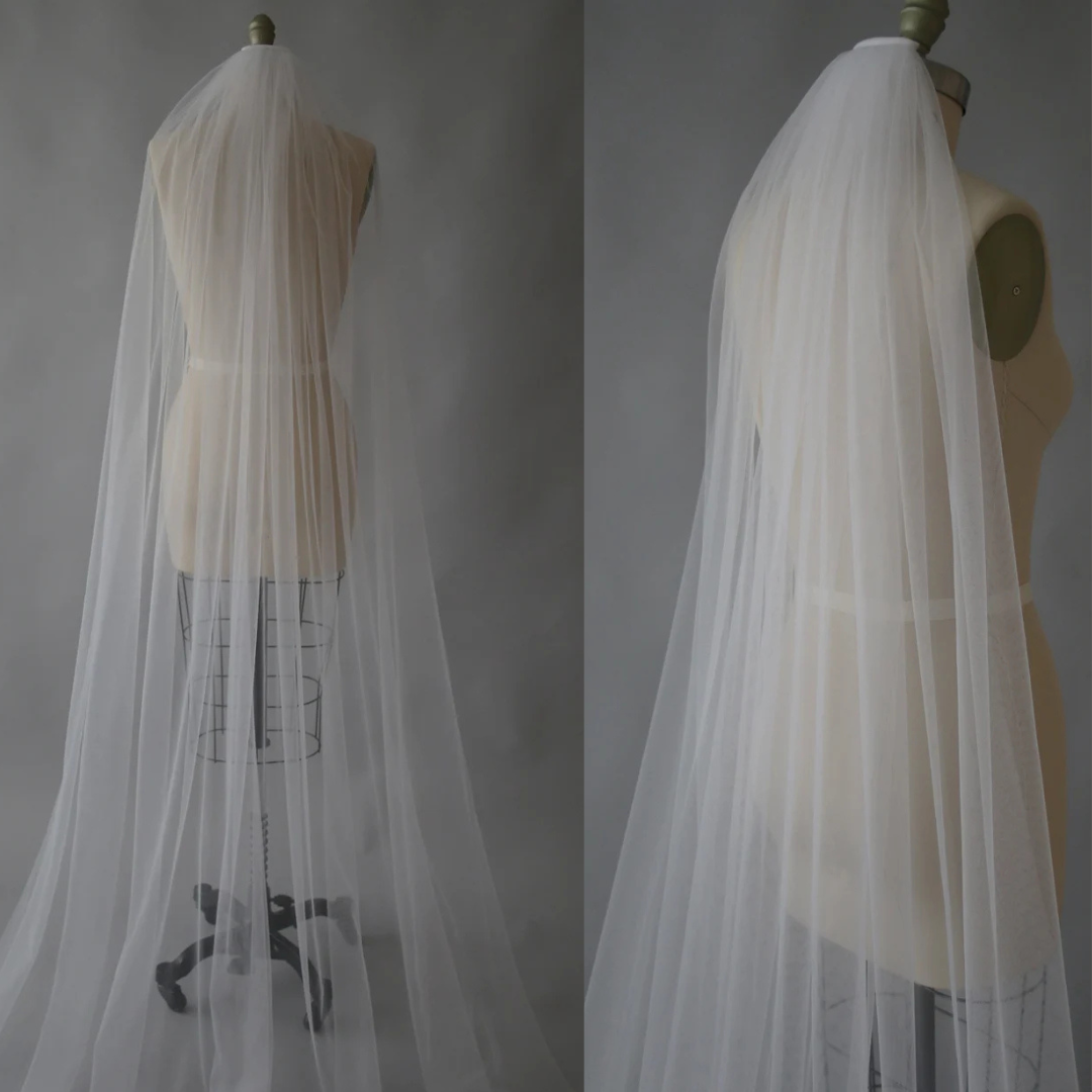 GownLink's Admirable Cathedral Long Bridal Veil for Christian & Catholic Weddings GLVHMN1