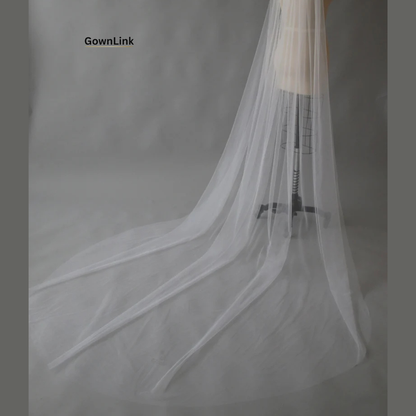 GownLink's Admirable Cathedral Long Bridal Veil for Christian & Catholic Weddings GLVHMN1