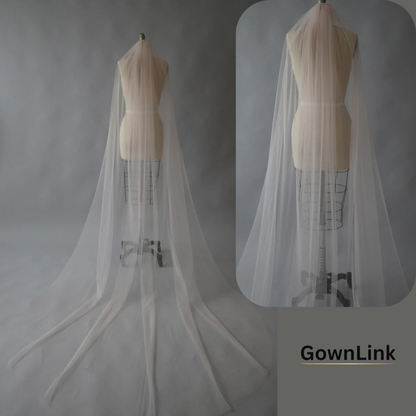 GownLink's Admirable Cathedral Long Bridal Veil for Christian & Catholic Weddings GLVHMN1