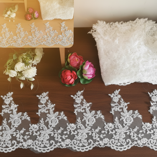 White Lace Border for Wedding Dresses - GLHS-14