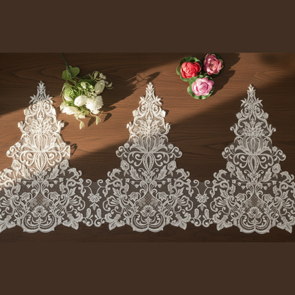 White Lace Border for White Bridal Gown - GLVLQD1