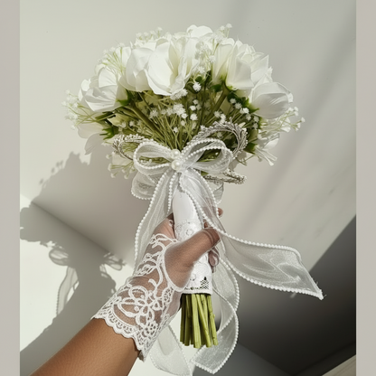 GownLink White color Bridal Bouquet B-64